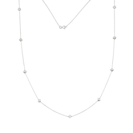 Silver necklace with long silver cubes