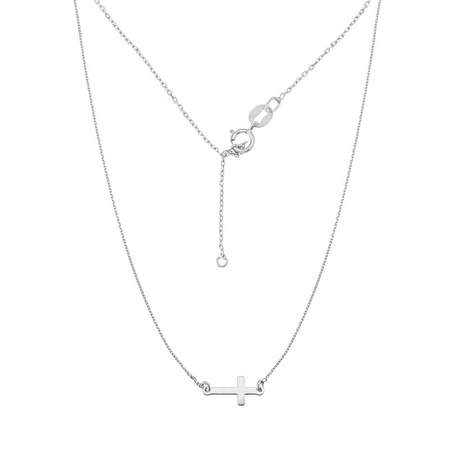 Silver celebrity necklace with a cross